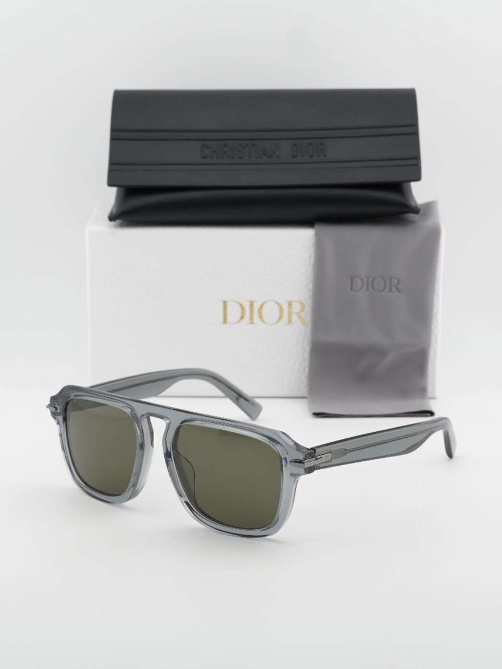 Dior DIORBLACKSUIT S15F 45C0 Unisex Square Sunglasses – Grey / Green